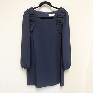 ELIZA J Navy Ruffle Sleeve Dress SZ 12